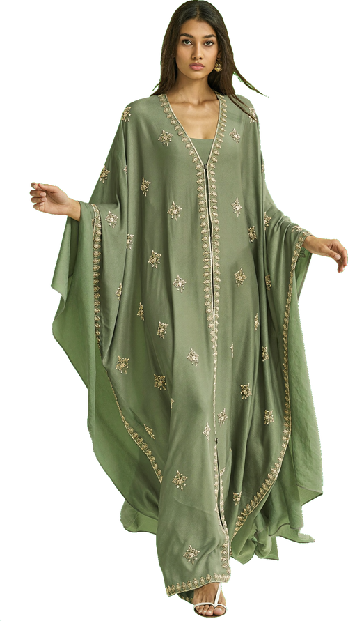 ARAAF Sage Laila kaftan model transparent cutout